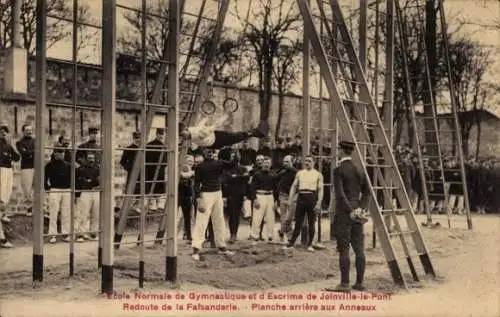 CPA Joinville le Pont Val de Marne, École Normale de Gymnastique, Planche arriere aux Anneaux