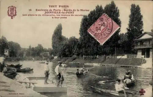 Ak Joinville le Pont Val de Marne, Boote auf der Marne