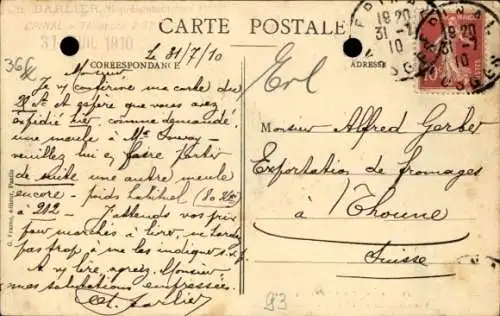 Ak Aubervilliers Seine Saint Denis, Versandhalle, Service de Province, Firma La Nationale