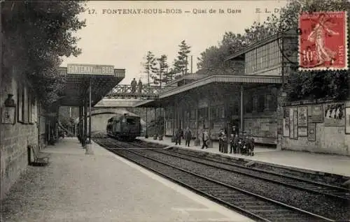 Ak Fontenay sous Bois Val de Marne, Bahnhof, Gleisseite