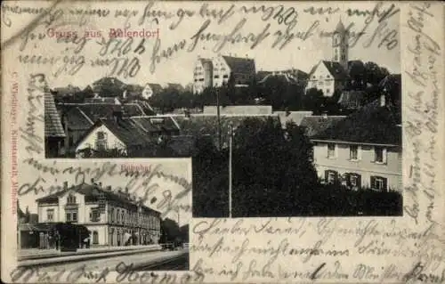 Ak Aulendorf in Württemberg, Teilansicht, Bahnhof