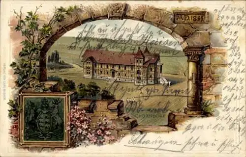 Litho Schorndorf in Württemberg, Schloss, Wappen