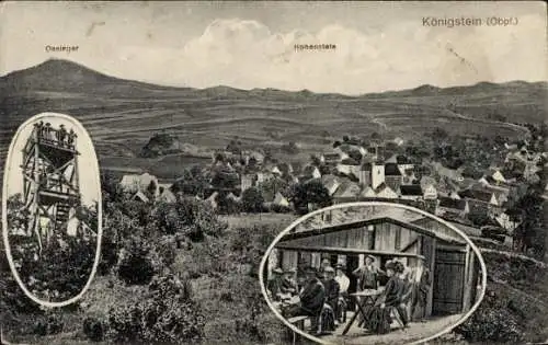 Ak Königstein in der Oberpfalz, Panorama, Aussichtsturm, Terrassenpartie