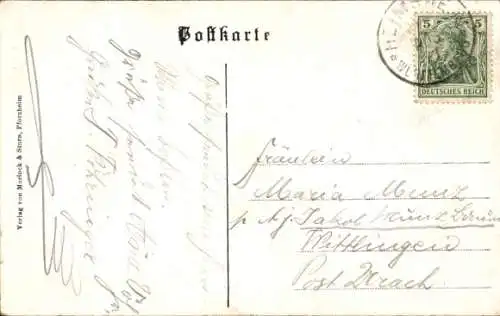 Ak Heimsheim am Schwarzwald, Geschäft, Bäckerei, Gesamtansicht, Rathaus