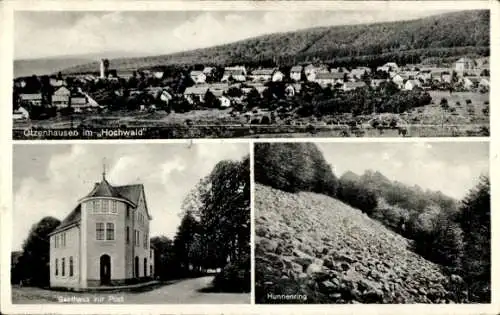 Ak Otzenhausen Nonnweiler an der Saar, Gasthof zur Post, Panorama, Hunnenring