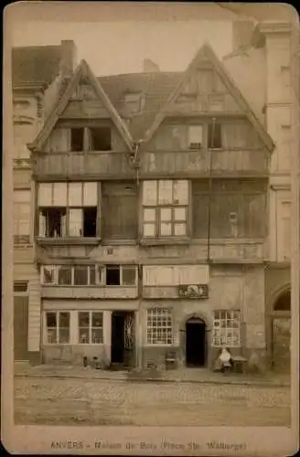 CdV Foto Anvers Antwerpen Flandern, Maison de Bois