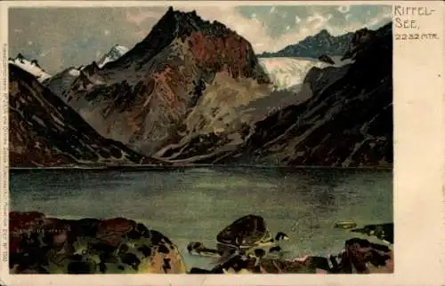 Künstler Litho Schmidt, Carl, Kanton Wallis, Blick über den Riffelsee