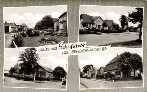 Ak Schafstedt in Dithmarschen, Straßenpartie, Wöhnhäuser