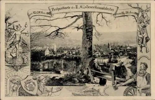 Ak Hann. Münden in Niedersachsen, Festpostkarte des II. Mündener Heimatsfestes, 1909