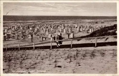 Ak Nordseebad Juist in Ostfriesland, Strand mit Strandkörben