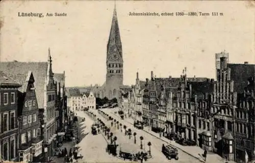 Ak Lüneburg in Niedersachsen,  Am Sande, Johanniskirche