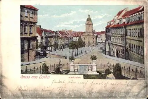 Ak Gotha in Thüringen, Marktplatz