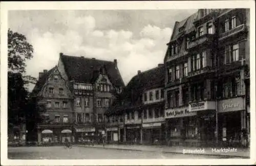 Ak Bitterfeld in Sachsen Anhalt, Marktplatz