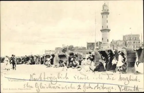 Ak Ostseebad Warnemünde Rostock, Strand