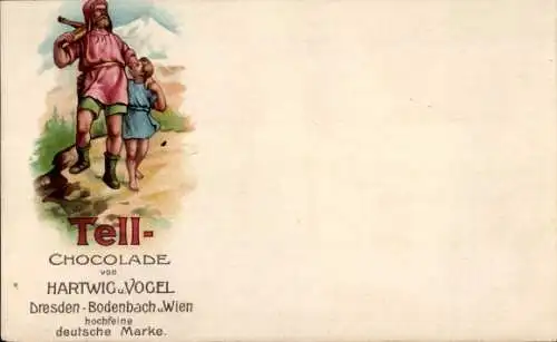 Ak Tell Schokolade, Hartwig und Vogel, Reklame, Dresden, Bodenbach, Wien