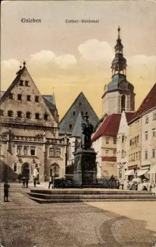 Ak Lutherstadt Eisleben, Luther-Denkmal, Kirchturm