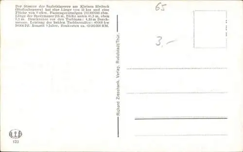 Ak Hohenwarte Thüringen, Saaletalsperre, Landkarte, Gebiet der Saaletalsperre