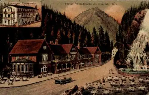 Ak Oker Goslar am Harz, Hotel Romkerhalle, Logierhaus