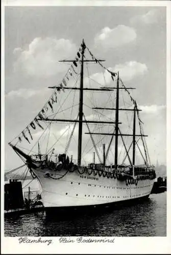 Ak Hamburg, Hafen, Segelschiff Hein Godenwind, schwimmende Jugendherberge