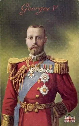 Ak König George V. von England, Portrait, Uniform, Orden