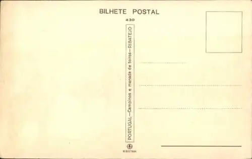 Künstler Ak Portugal, Viehtrieb auf dem Feld, Reiter mit Lanzen, Bullen