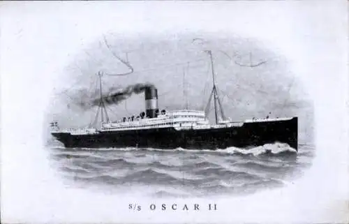 Ak Dampfschiff SS Oscar II, Scandinavian America Line, Linie Kopenhagen New York