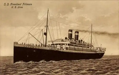 Ak Dampfschiff SS President Fillmore, USL, United States Lines, Steamer