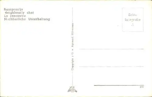 Ak Mooi Drenthe Niederlande, Straßenpartie, Nachbarn unterhalten sich