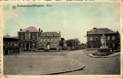 CPA Écaussinnes d'Enghien Wallonie Hainaut, Place, Monument