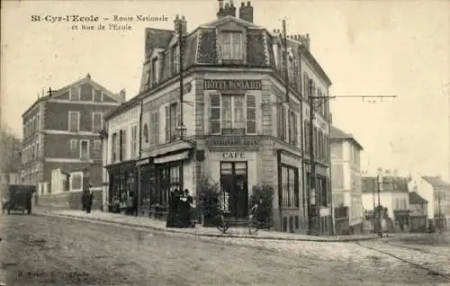 CPA Saint-Cyr-l'École Yvelines, Route Nationale et Rue du École