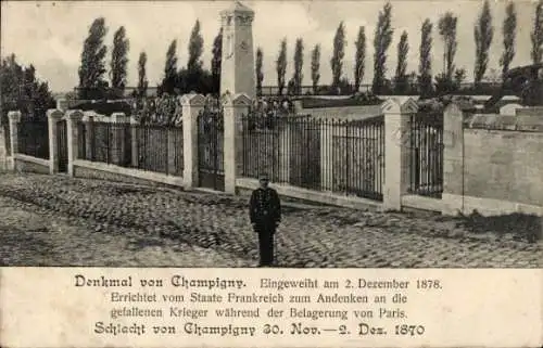 Ak Champigny sur Marne Val de Marne, Kriegerdenkmal der Schlacht 1870