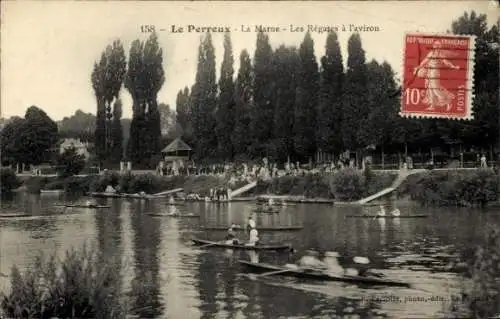 Ak Le Perreux sur Marne Val de Marne, La Marne Les Regates a l'aviron