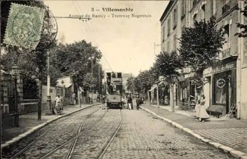 CPA Villemomble Villemonble Seine Saint Denis, Avenue du Raincy, Tramway Nogentais