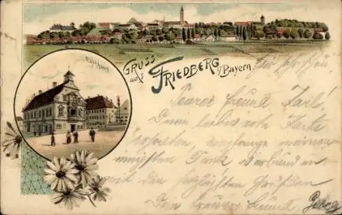 Litho Friedberg in Bayern, Panorama, Rathaus