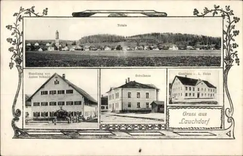 Ak Lauchdorf Baisweil in Schwaben, Handlung von Anton Schmid, Schule, Gasthaus