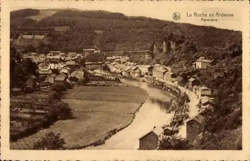 Ak La Roche en Ardenne Luxemburg, Panoramblick auf den Ort