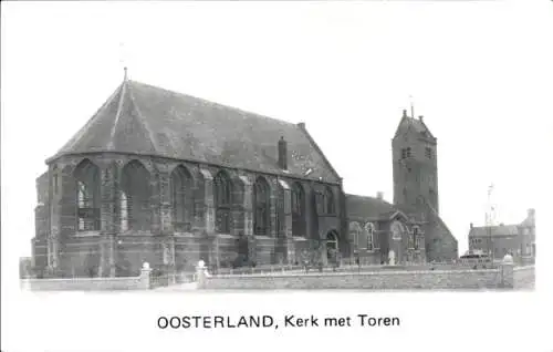 Ak Oosterland Zeeland, Kirche, Turm