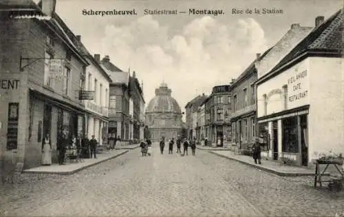 CPA Scherpenheuvel Brabant Flamand, Rue de la Station