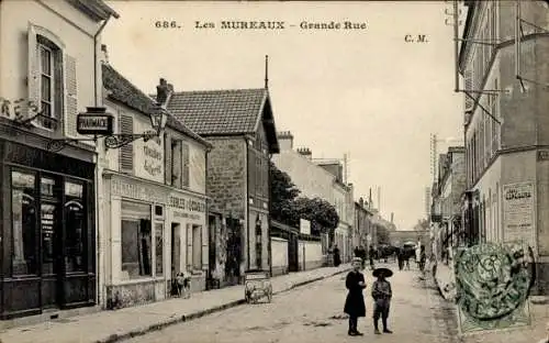 Ak Les Mureaux Yvelines, Grande Rue, Apotheke