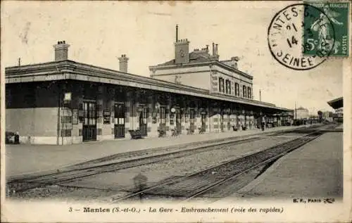 Ak Mantes sur Seine Yvelines, Bahnhof