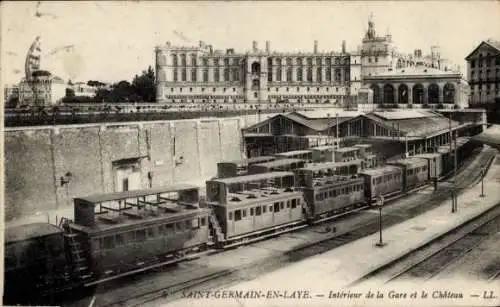 CPA Saint Germain et Laye Yvelines, Gare, Chateau