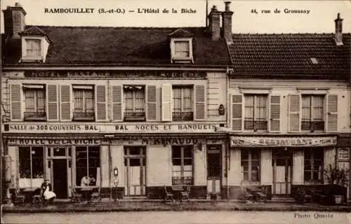 Ak Rambouillet Seine-et-Oise Yvelines, Hotel de la Biche, 44 Rue de Groussay