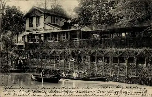 Ak Saint Maurice Frankreich, Gasthaus, Ruderboot