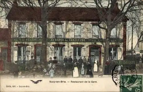 CPA Sucy en Brie Val de Marne, Restaurant de la Gare