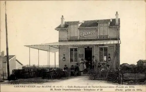 CPA Chennevières sur Marne Val de Marne, Café Restaurant