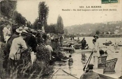 Ak Val de Marne, Badespaß in der Marne