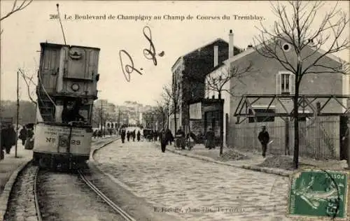 CPA Champigny sur Marne Val de Marne, Champ de Courses du Tremblay, Boulevard de Champigny