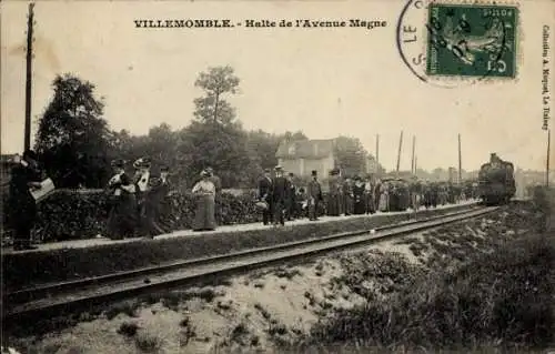 Ak Villemomble Seine Saint Denis, Bahnhof Avenue Magne