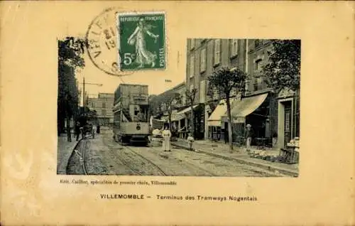 CPA Villemomble Seine Saint Denis, Terminus des Tramways Nogentais