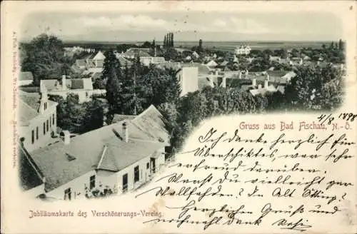 Ak Bad Fischau Brunn in Niederösterreich, Panorama, Jubiläumskarte des Verschönerungsvereins